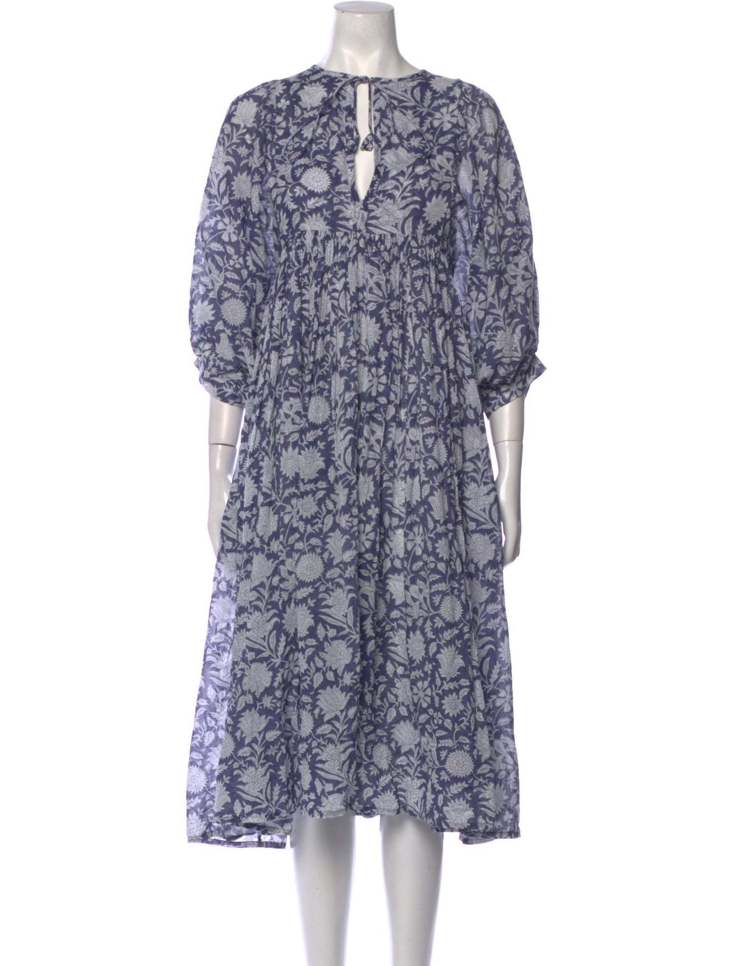 Daughters of India Floral Print Midi Length Dress