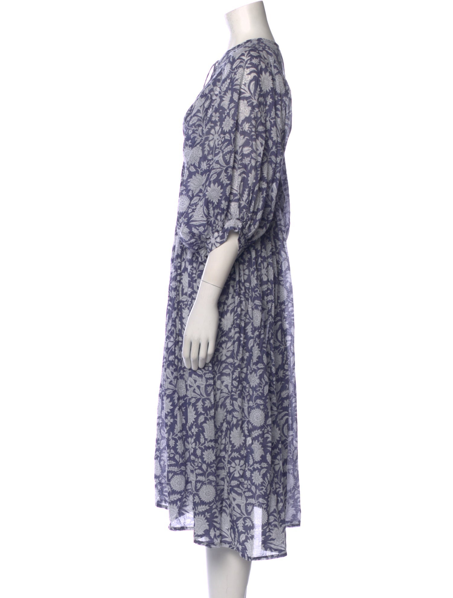 Daughters of India Floral Print Midi Length Dress