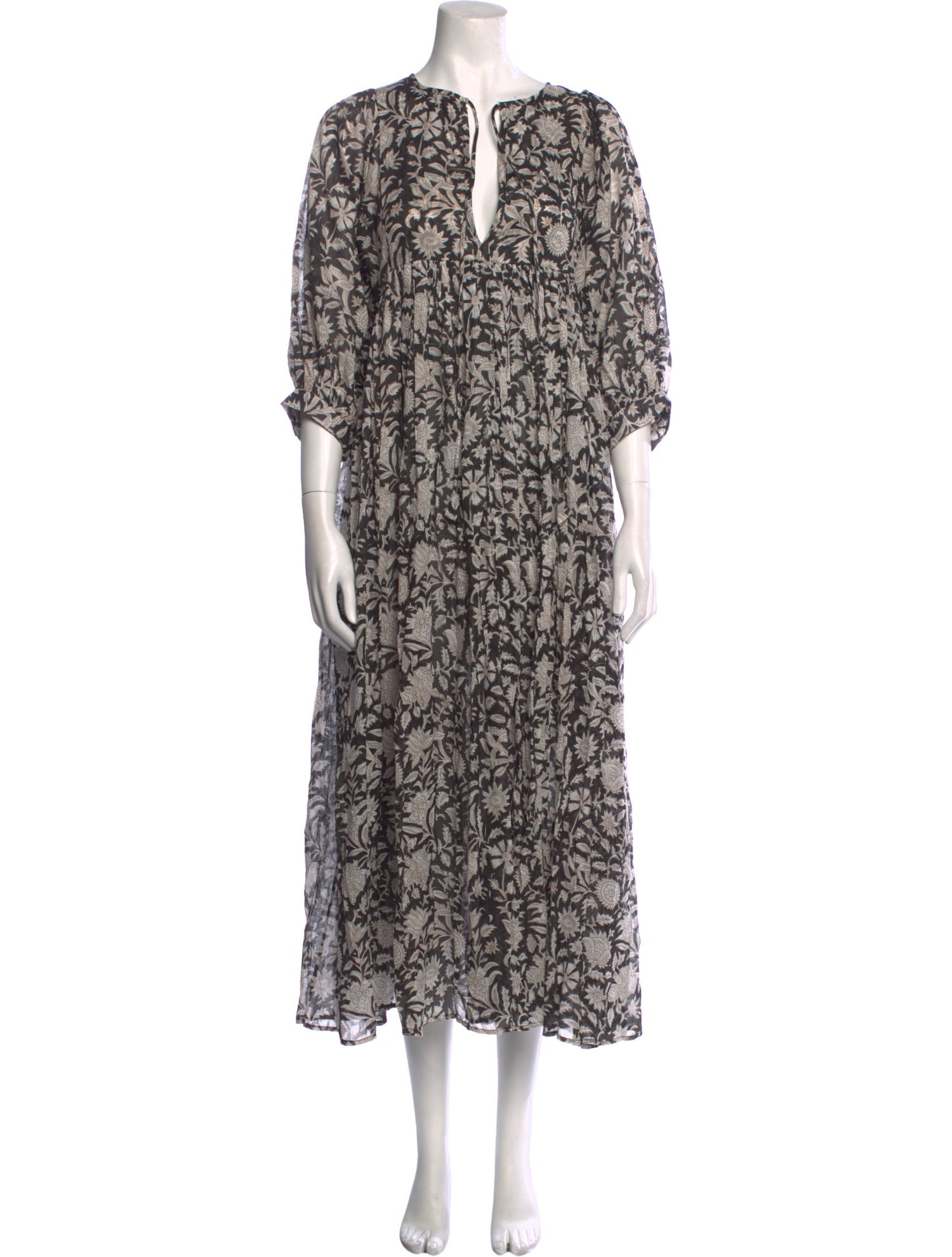 Daughters of India Floral Print Long Dress