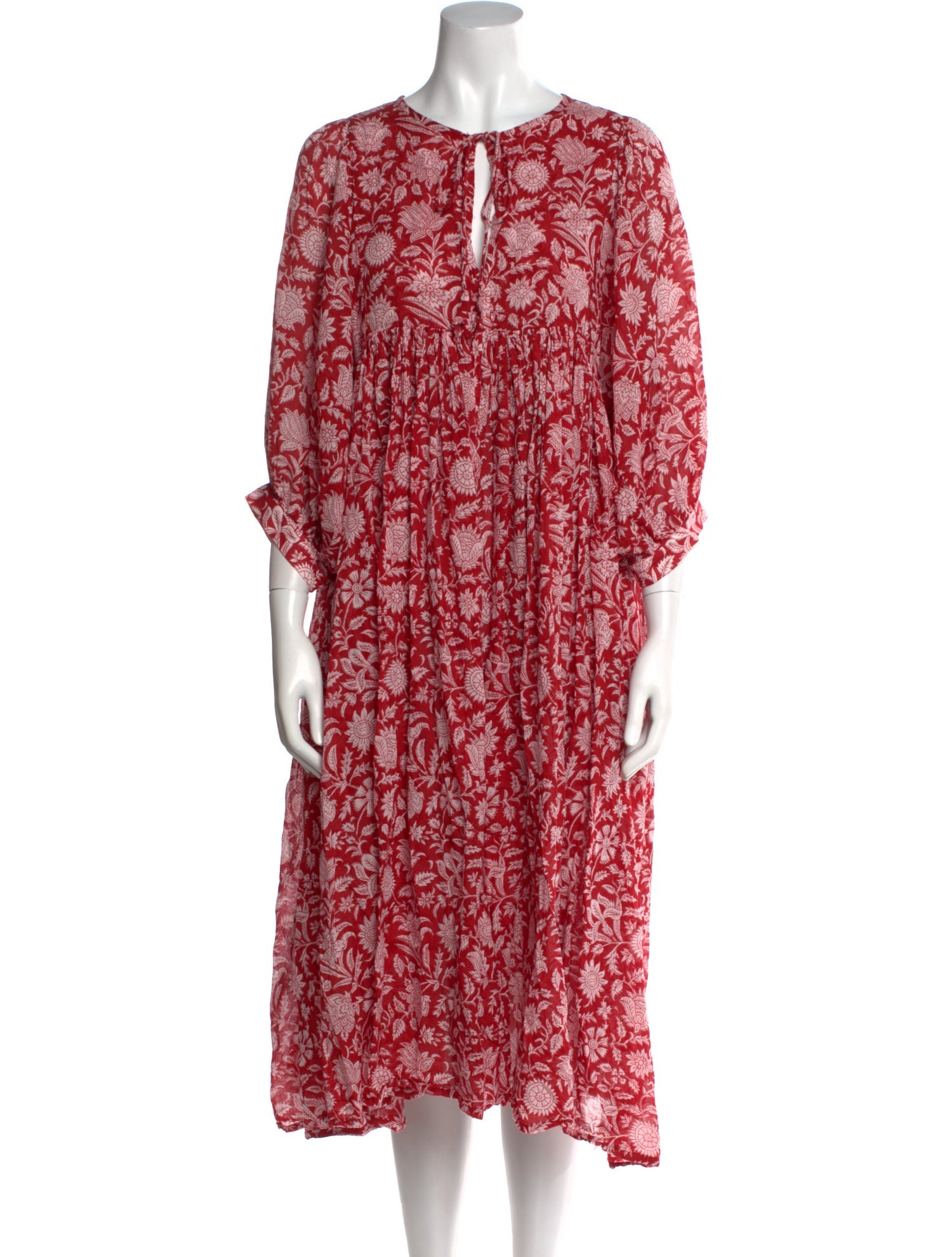 Daughters of India Floral Print Midi Length Dress