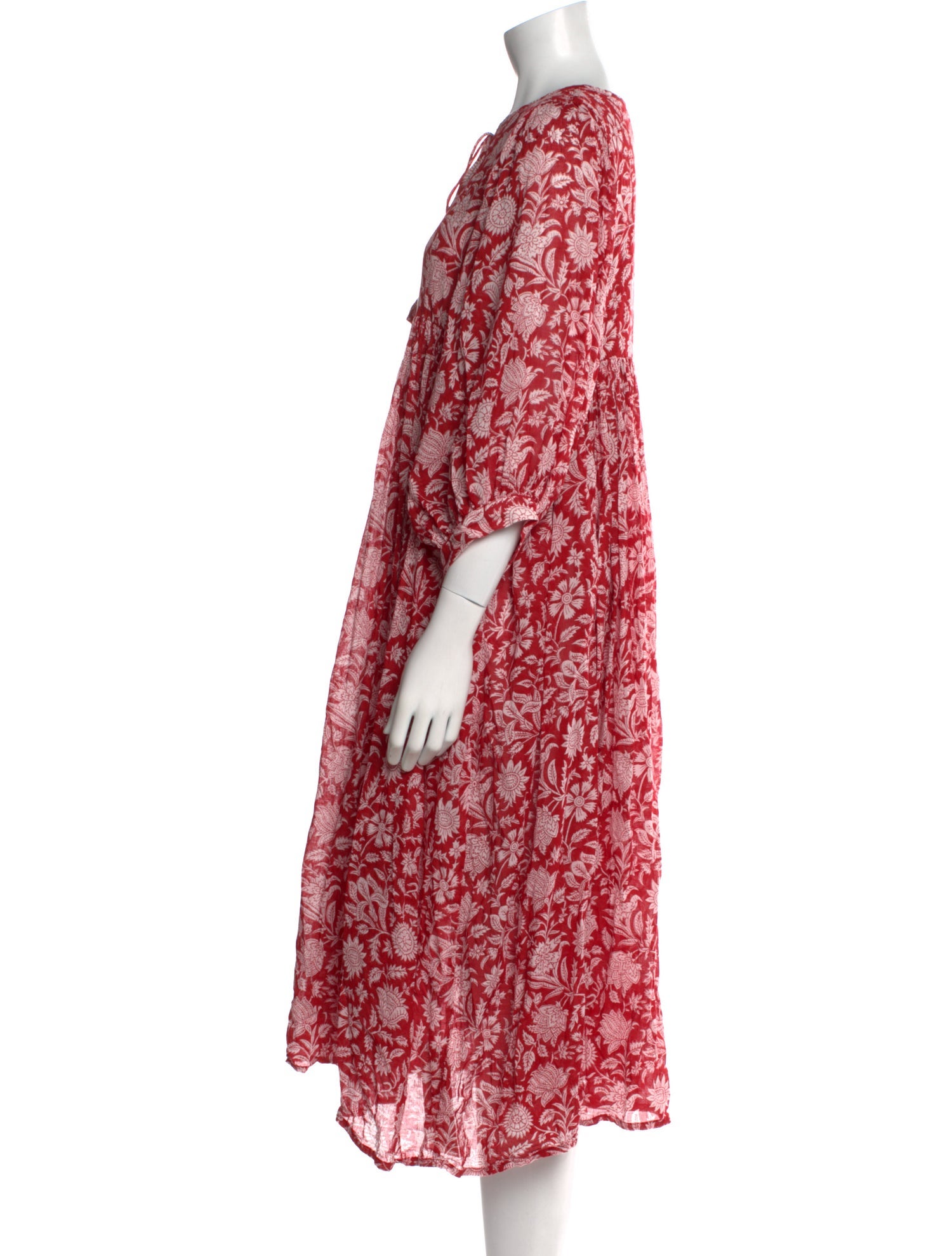 Daughters of India Floral Print Midi Length Dress