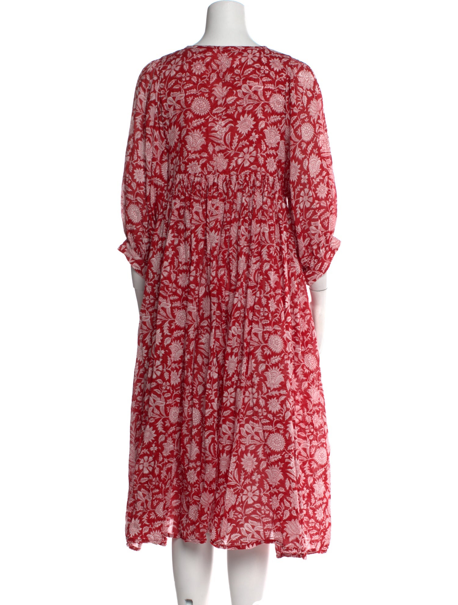 Daughters of India Floral Print Midi Length Dress