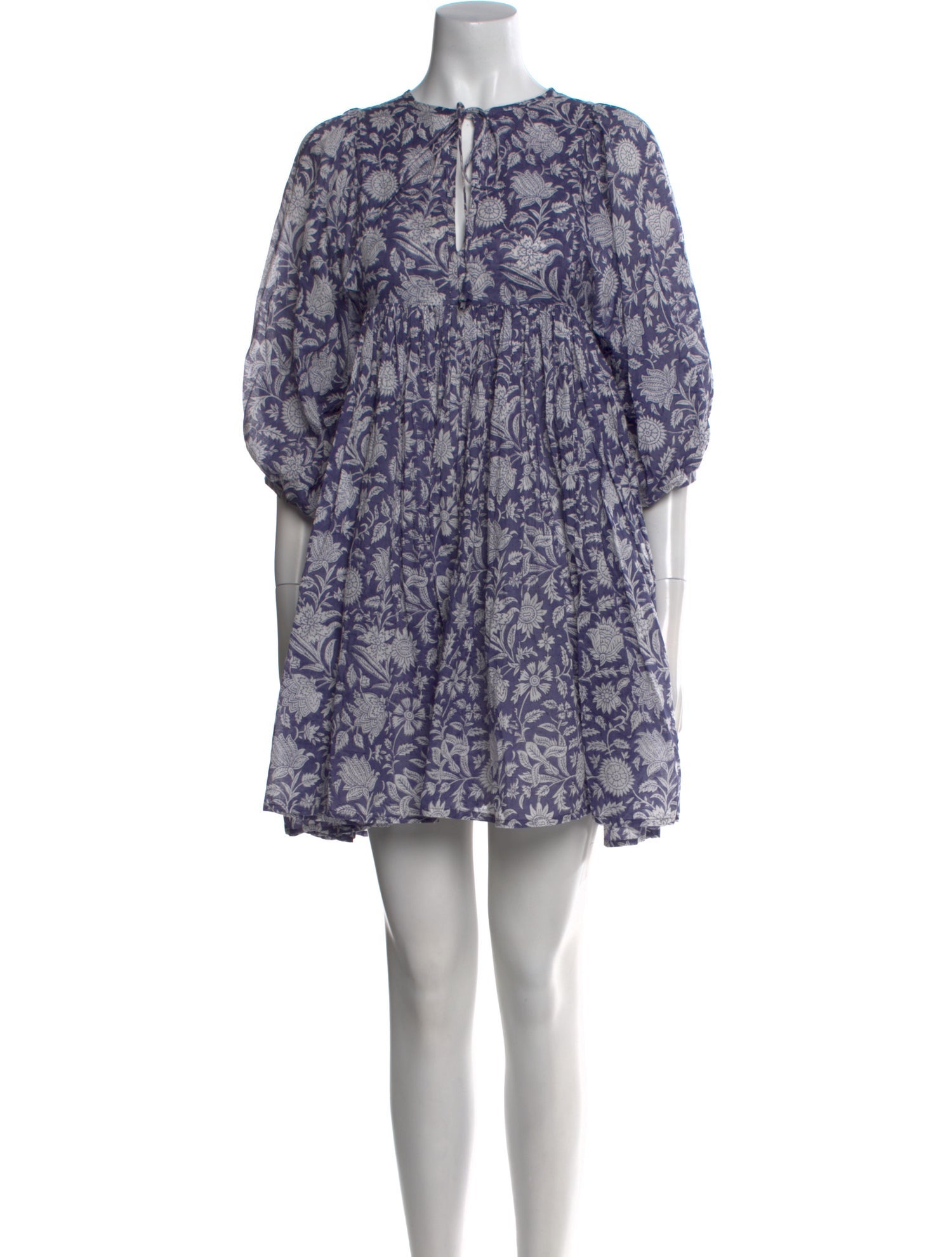 Daughters of India Floral Print Mini Dress