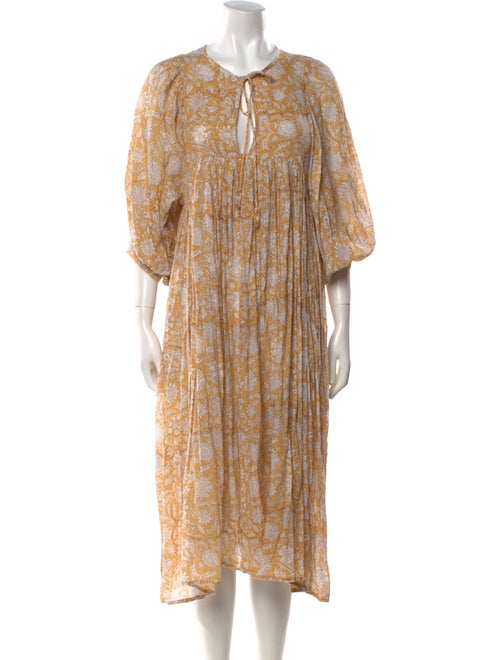 Daughters of India Floral Print Midi Length Dress