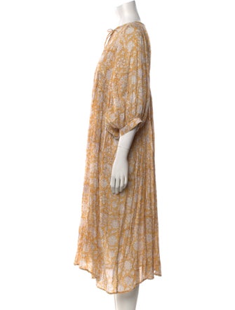Daughters of India Floral Print Midi Length Dress