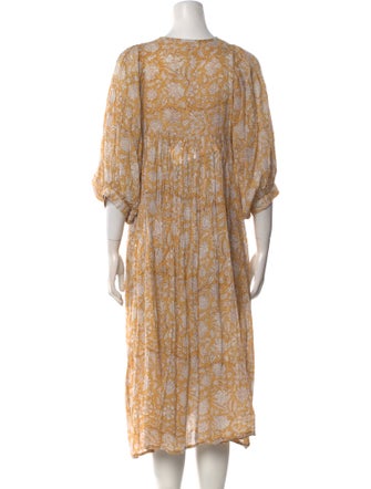 Daughters of India Floral Print Midi Length Dress