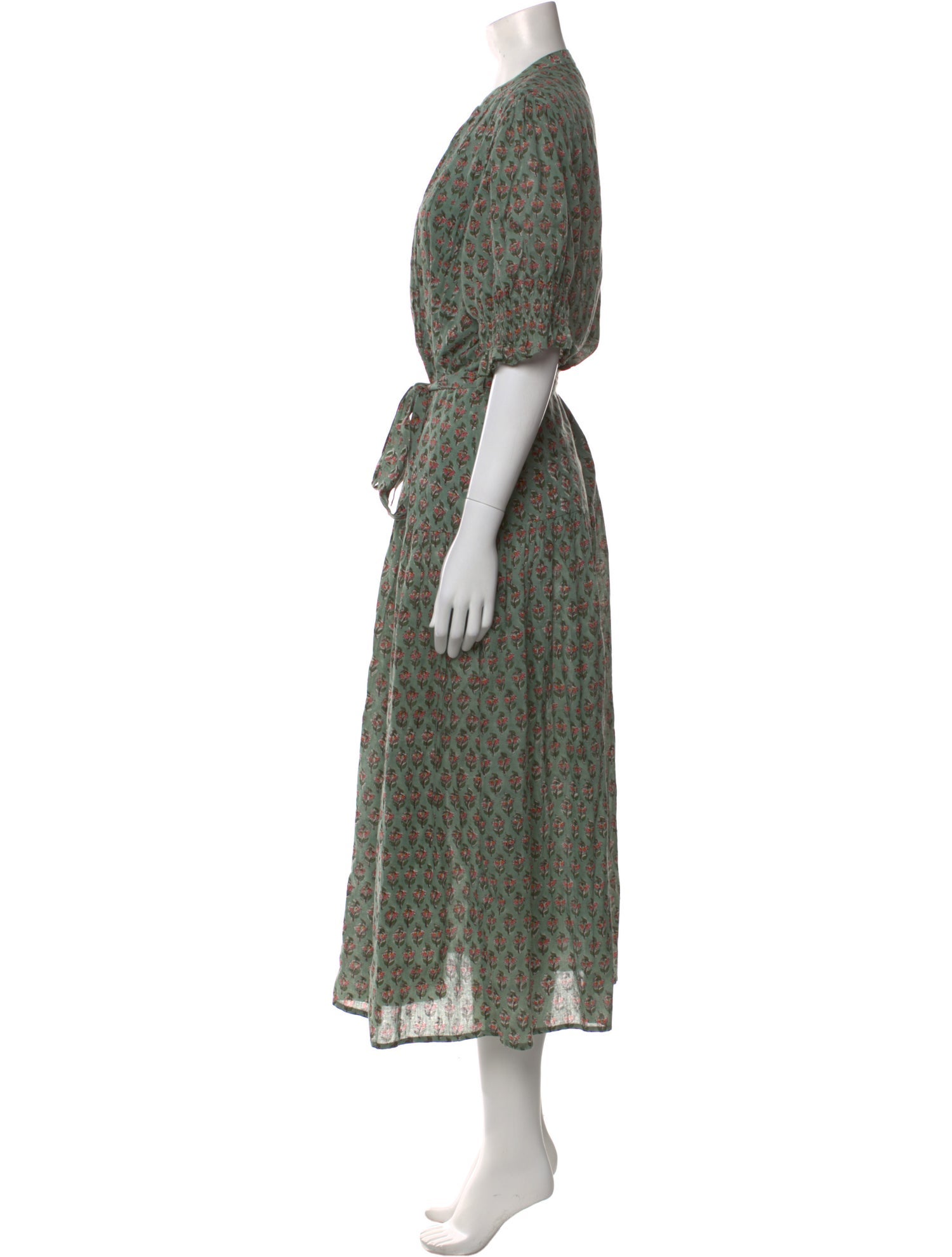 Daughters of India Floral Print Midi Length Dress