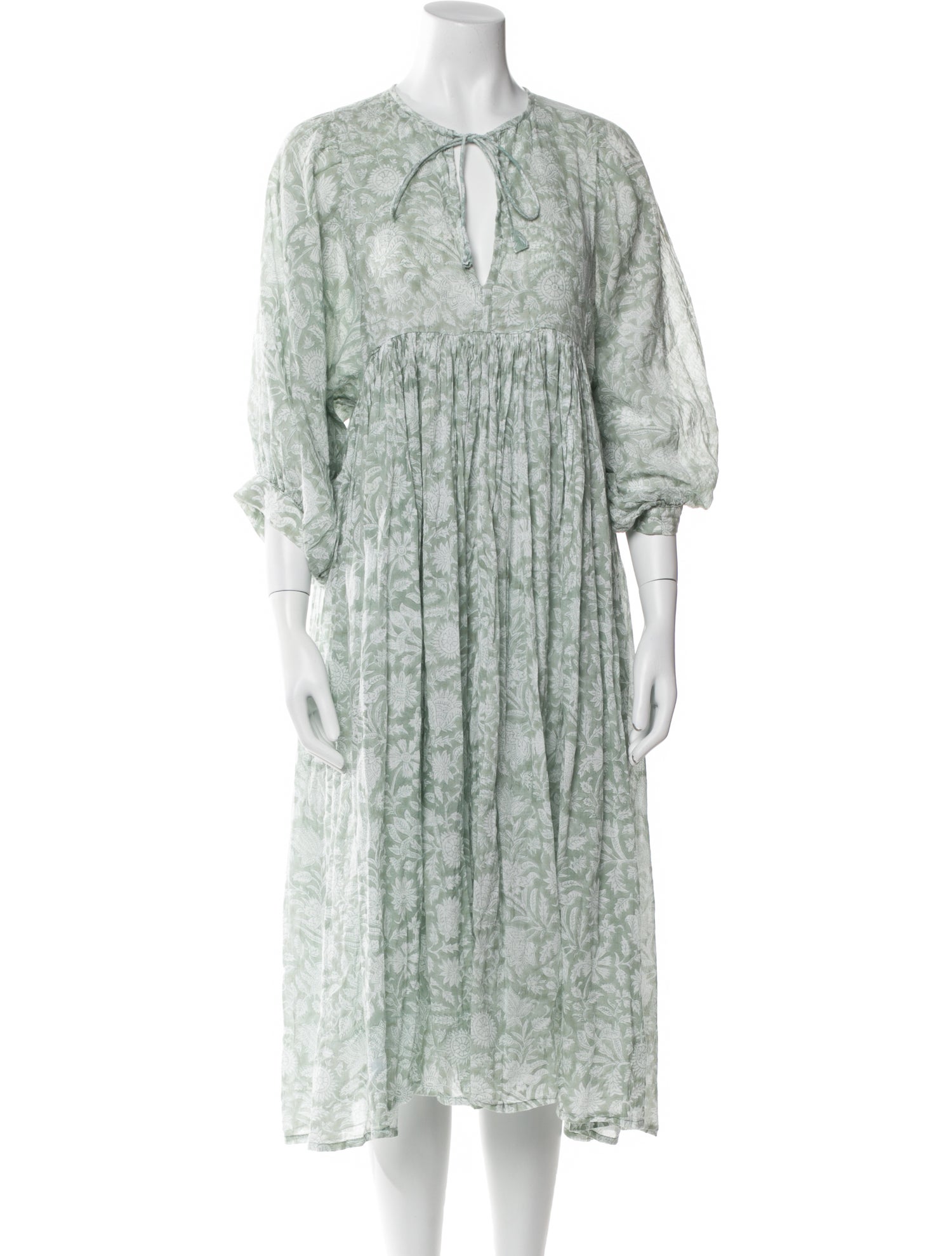 Daughters of India Floral Print Midi Length Dress