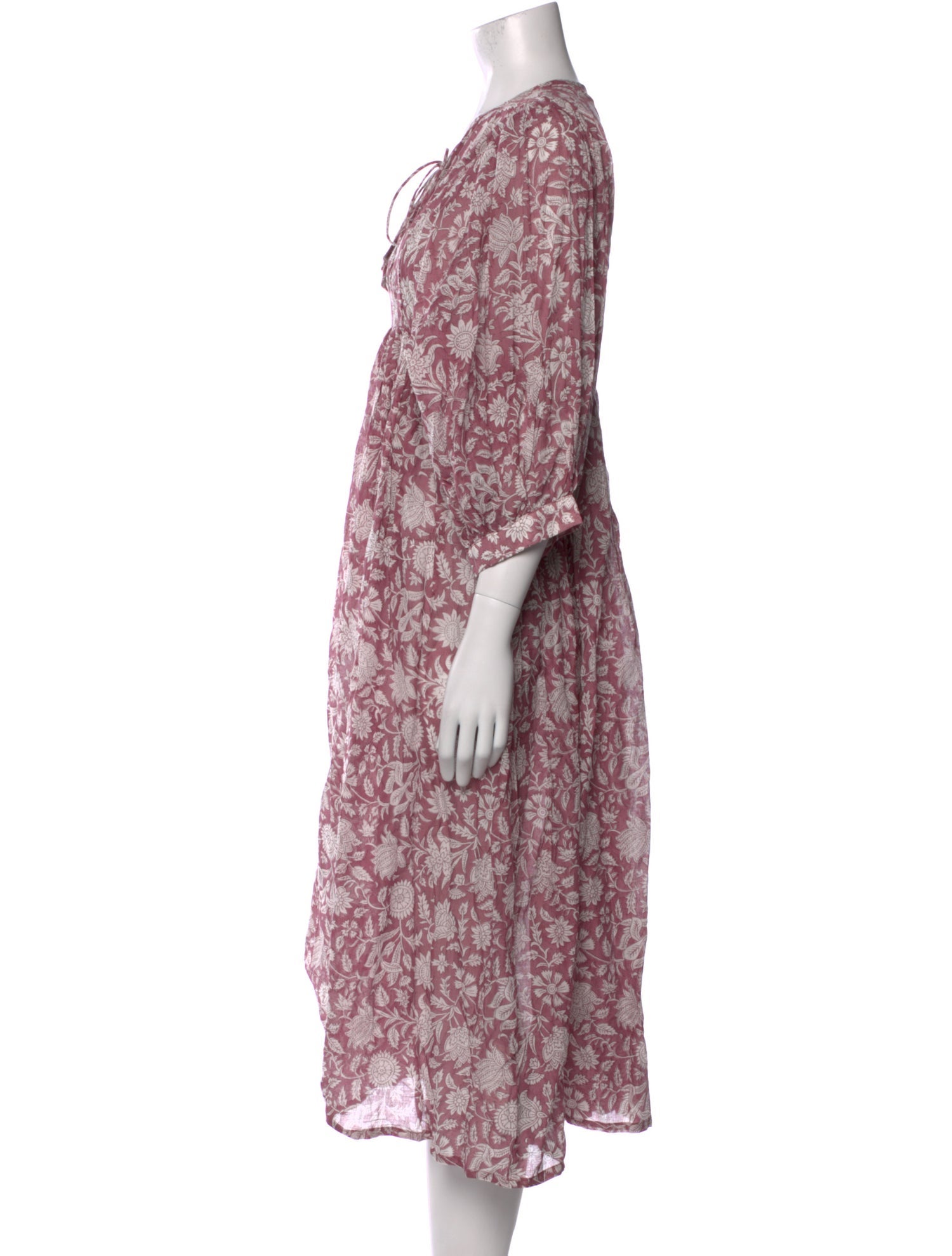 Daughters of India Floral Print Midi Length Dress w/ Tags