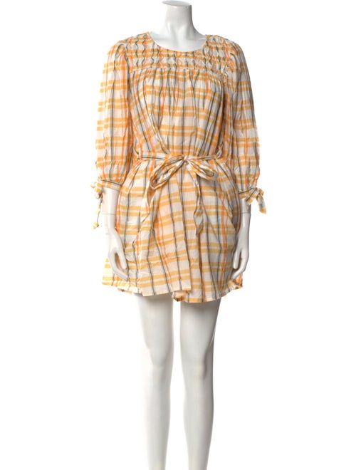 Daughters of India Plaid Print Mini Dress