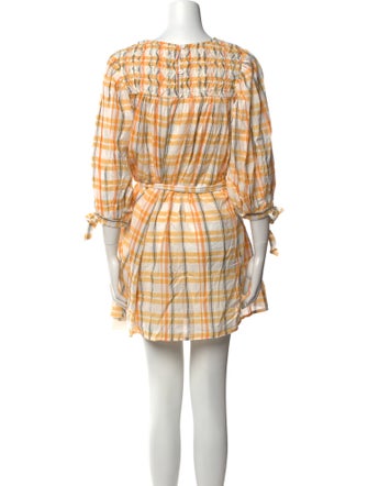 Daughters of India Plaid Print Mini Dress