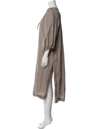 Daughters of India Plaid Print Midi Length Dress