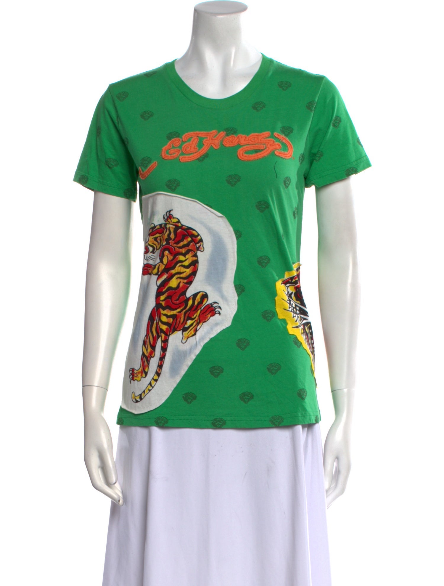 Ed Hardy Graphic Print Crew Neck T-Shirt