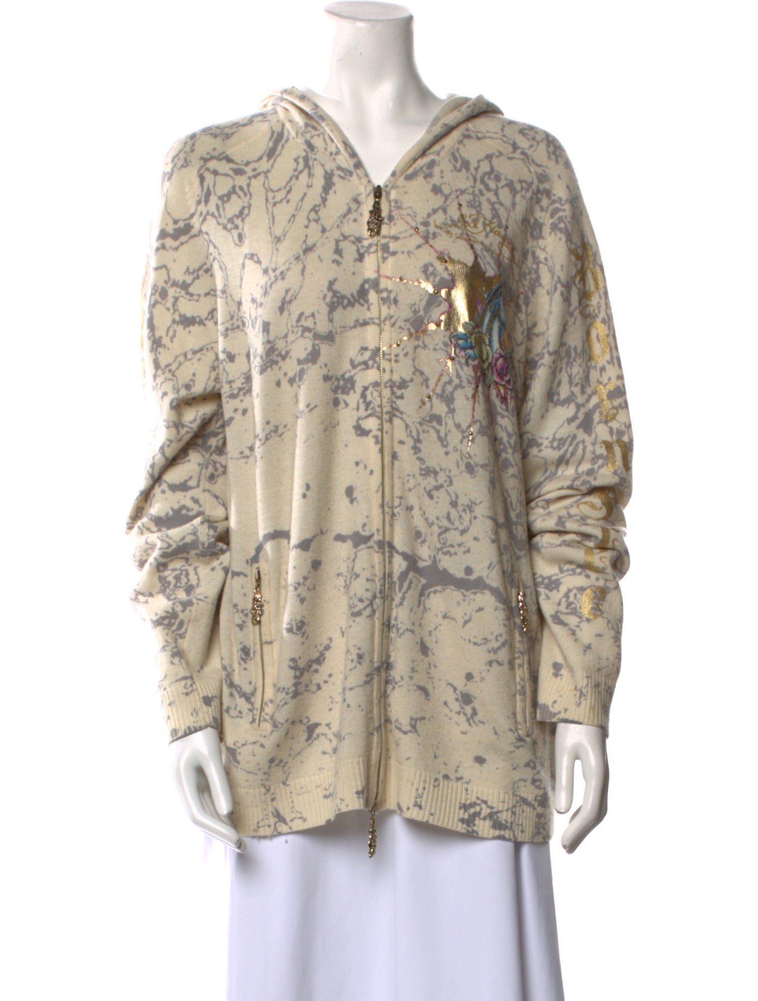 Ed Hardy Wool Printed Button-Up Top