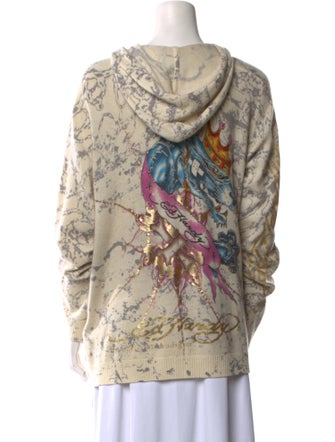 Ed Hardy Wool Printed Button-Up Top