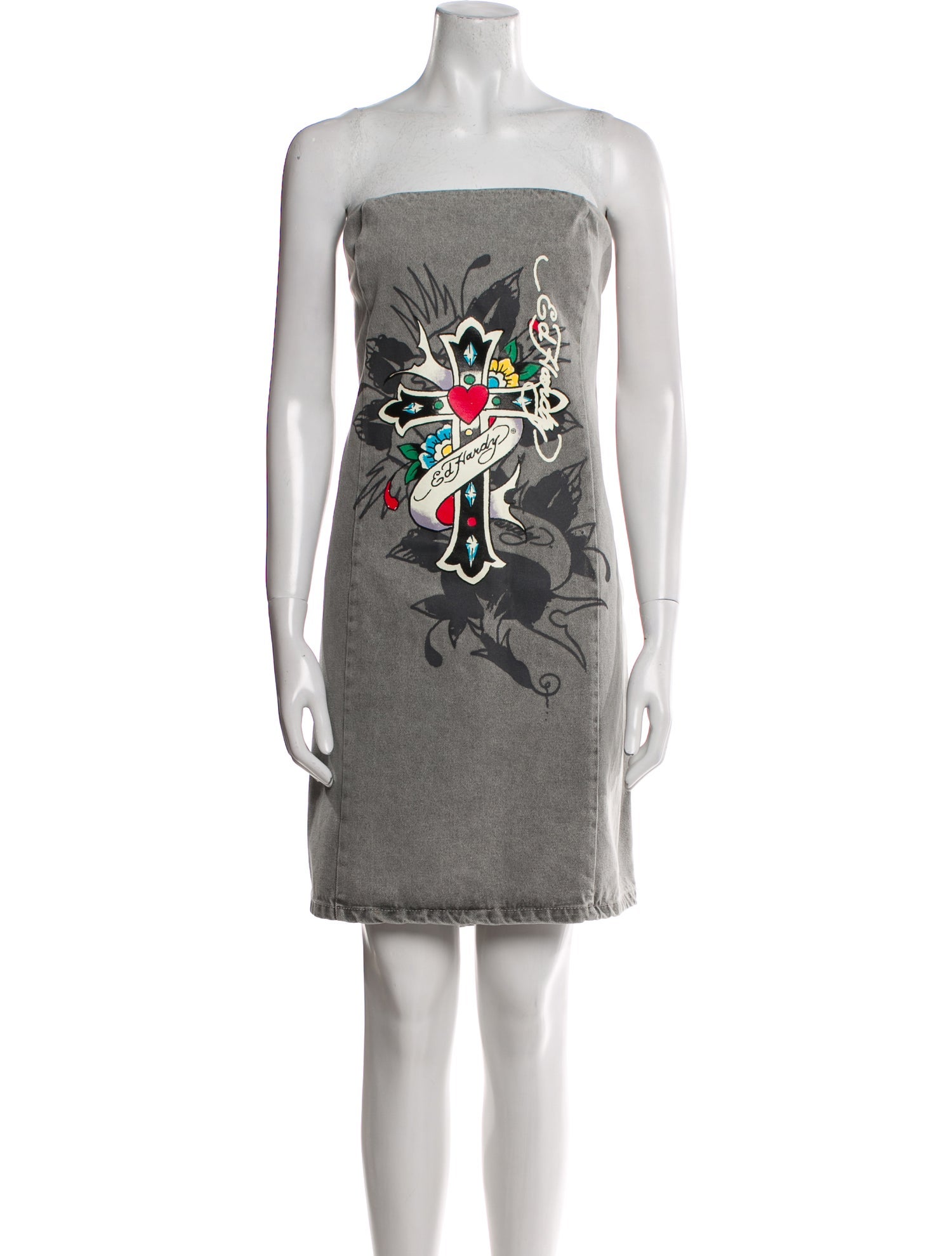 Ed Hardy Graphic Print Mini Dress