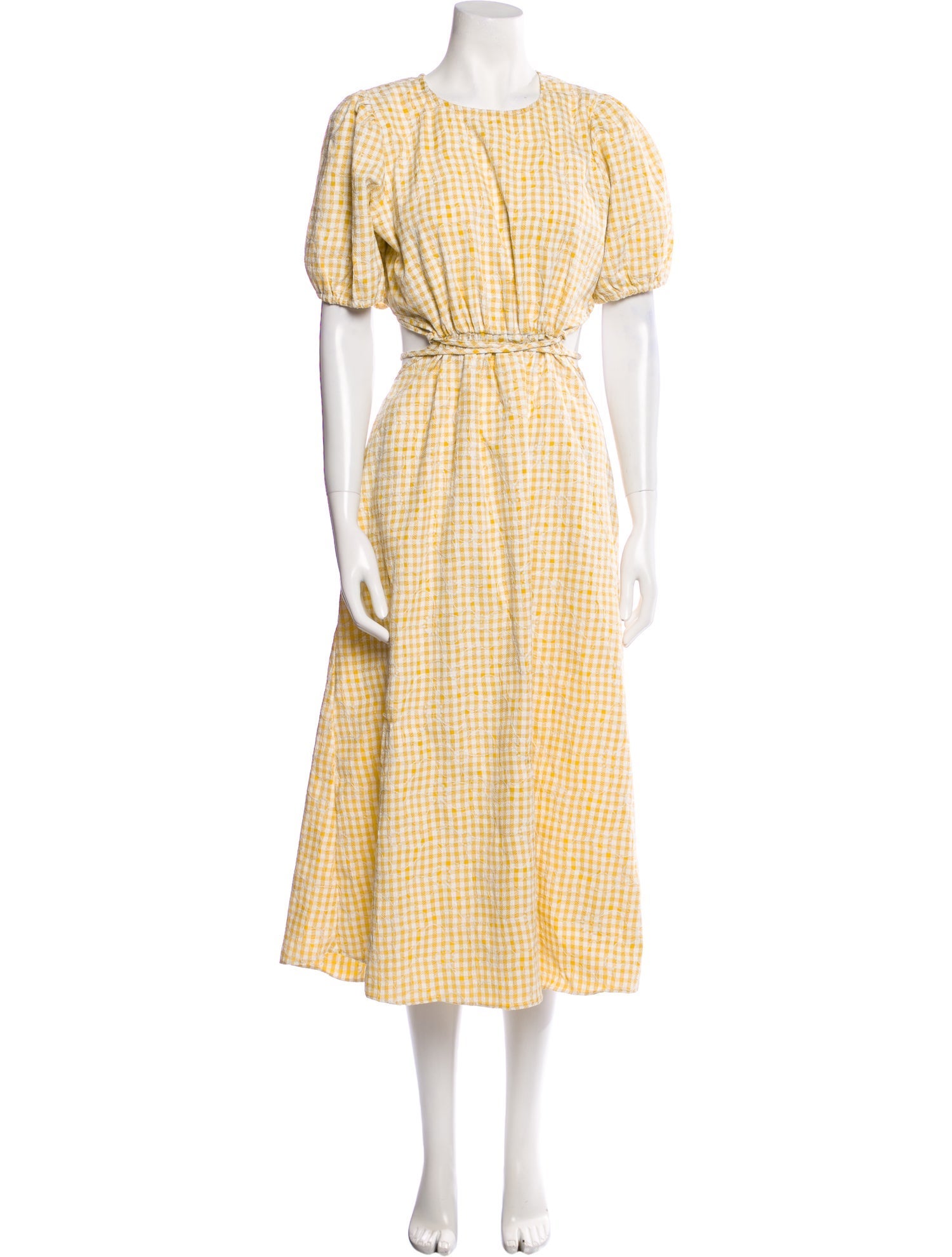 en saison Plaid Print Midi Length Dress