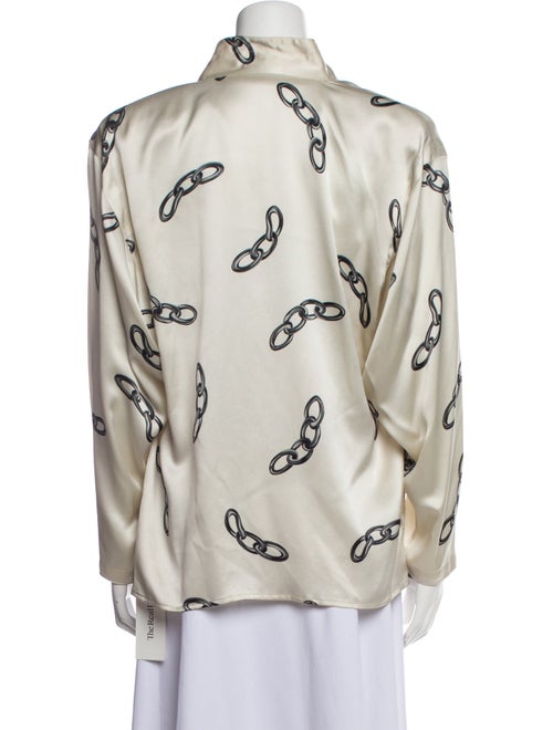 Fontana couture Silk Printed Button-Up Top