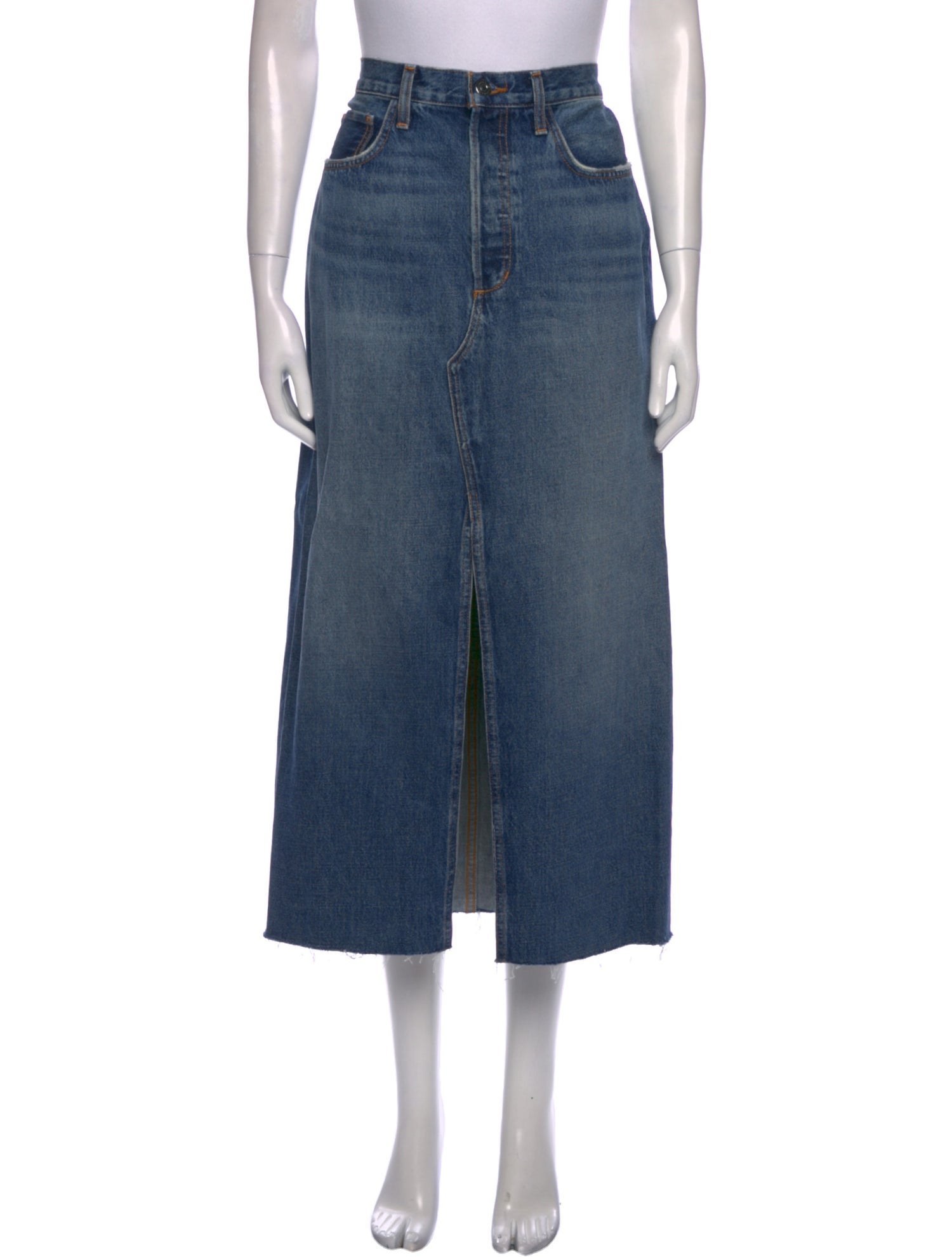 Favorite Daughter Distressed Accents Midi Length Skirt w/ Tags