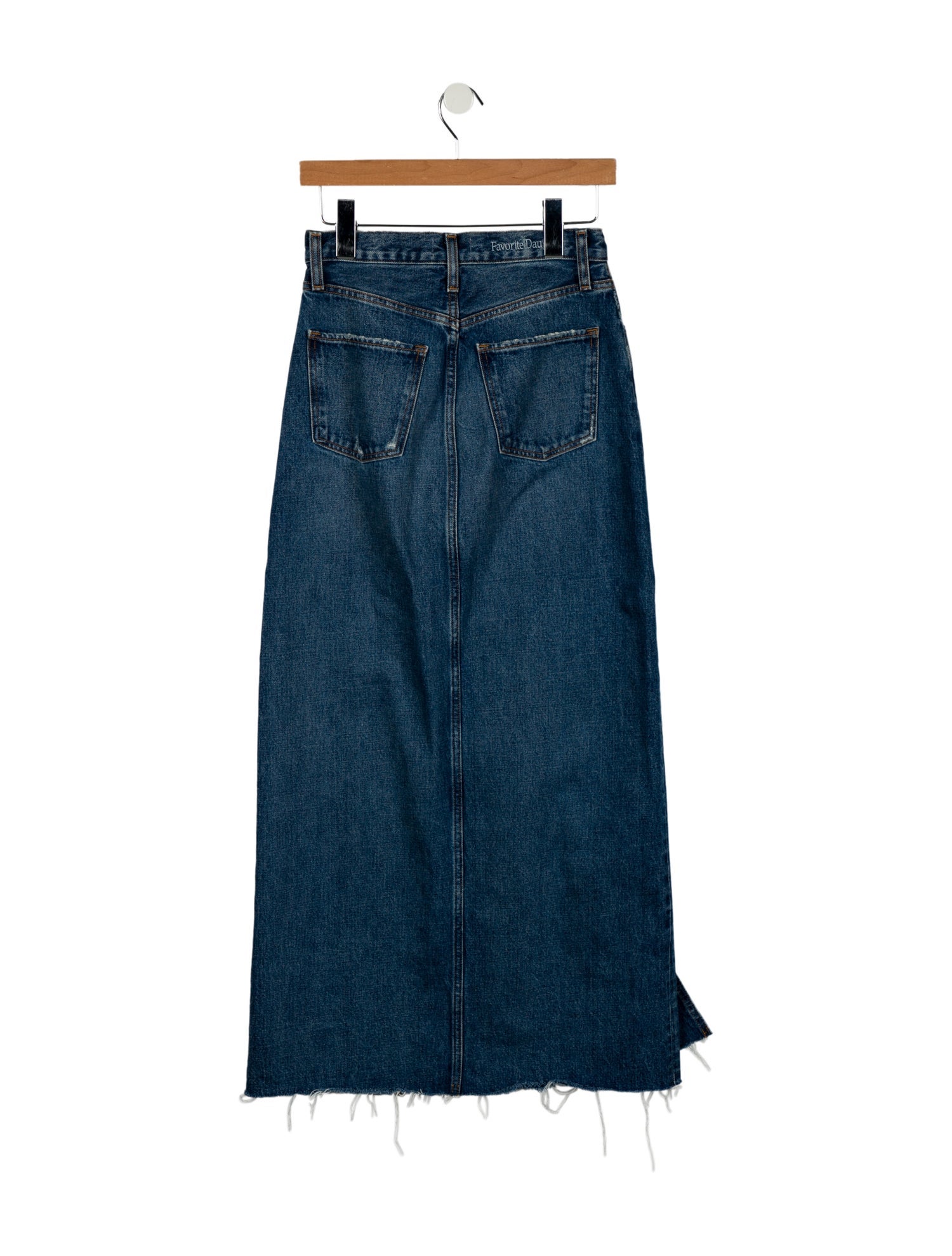 Favorite Daughter Distressed Accents Midi Length Skirt