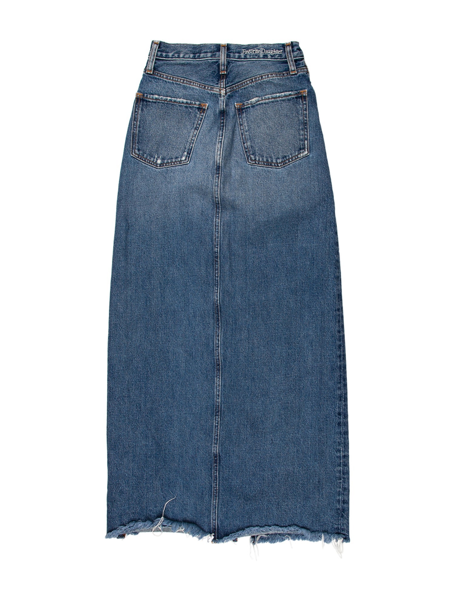 Favorite Daughter Raw-Edge Trim Midi Length Skirt