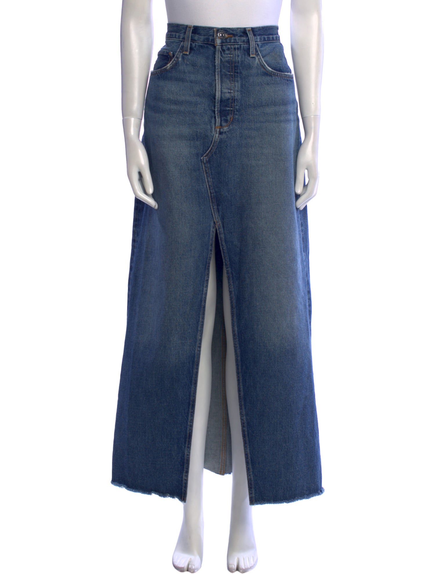 Favorite Daughter Raw-Edge Trim Long Skirt