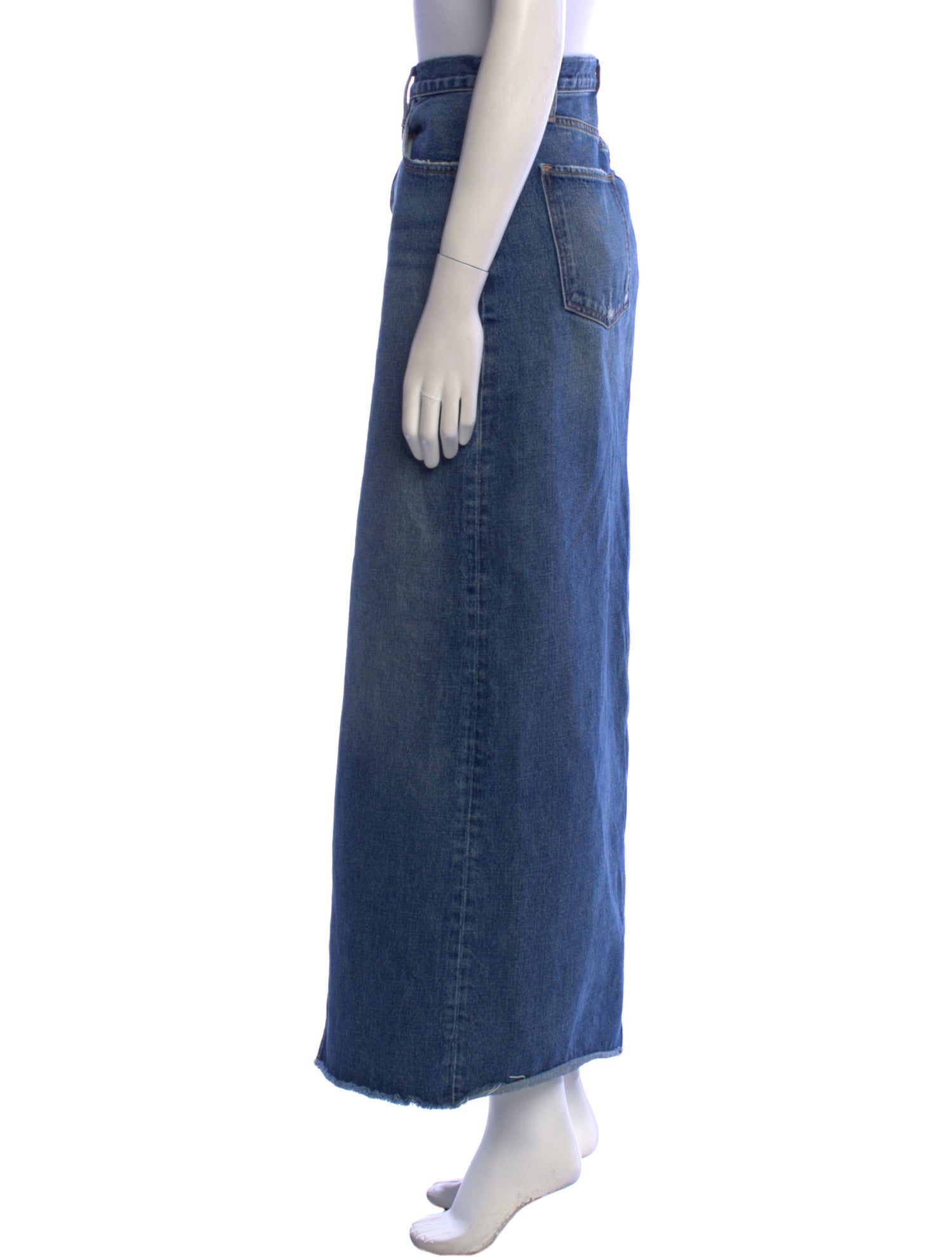 Favorite Daughter Raw-Edge Trim Long Skirt