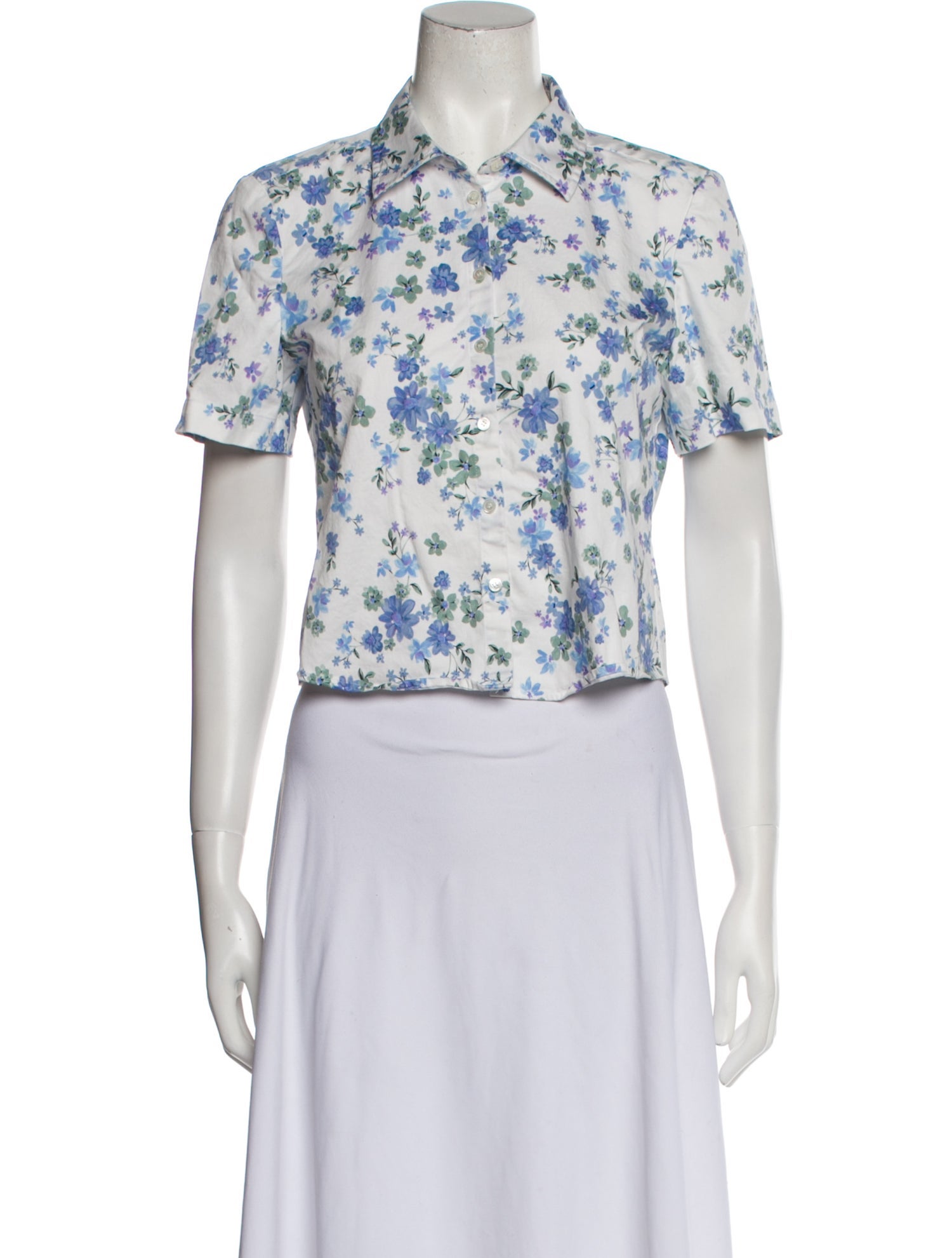 Favorite Daughter Floral Print Short Sleeve Crop Top