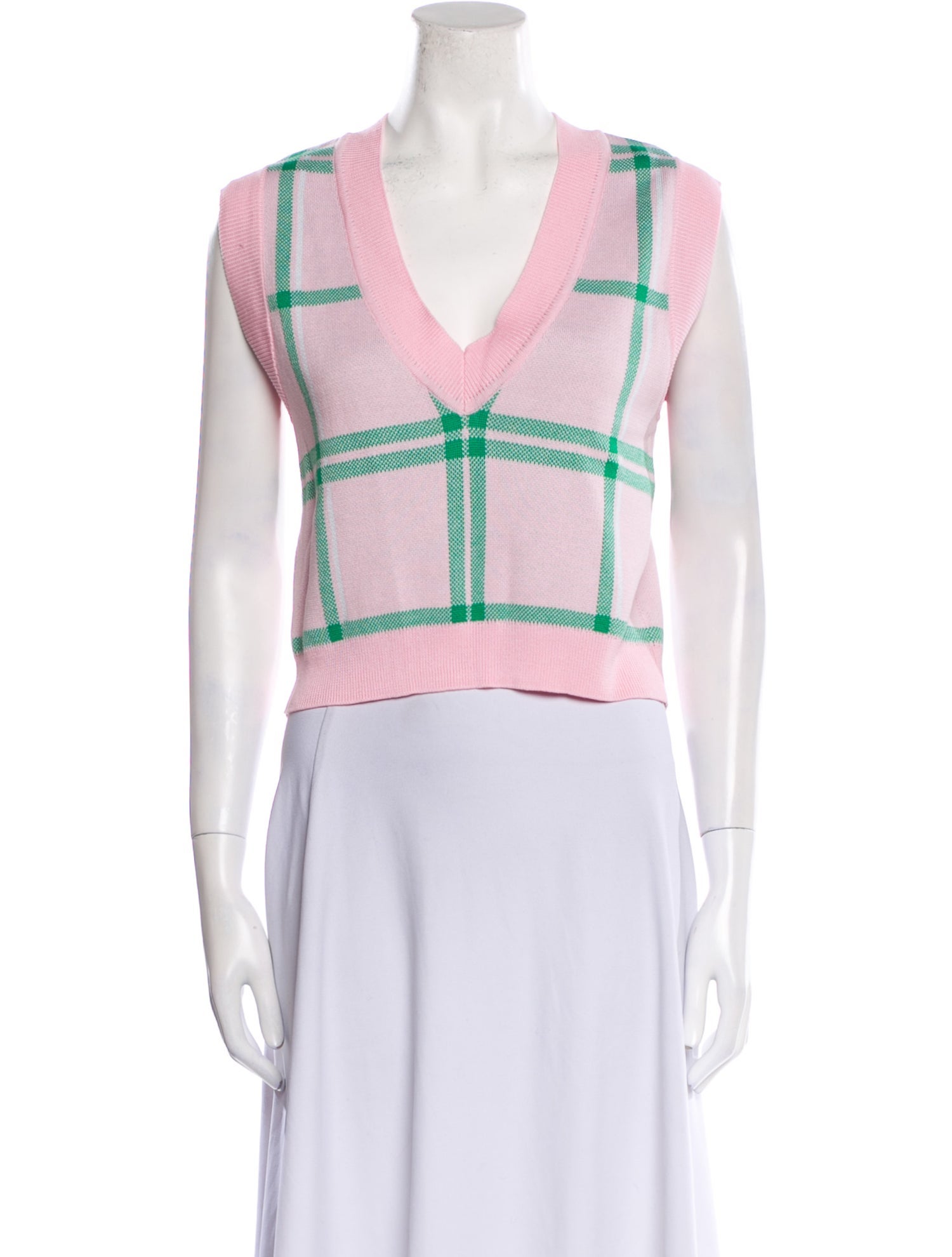 Favorite Daughter Plaid Print V-Neck Sweater w/ Tags