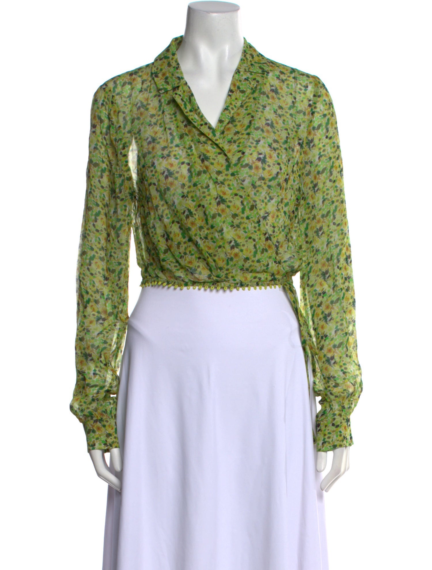 Favorite Daughter Floral Print Long Sleeve Crop Top