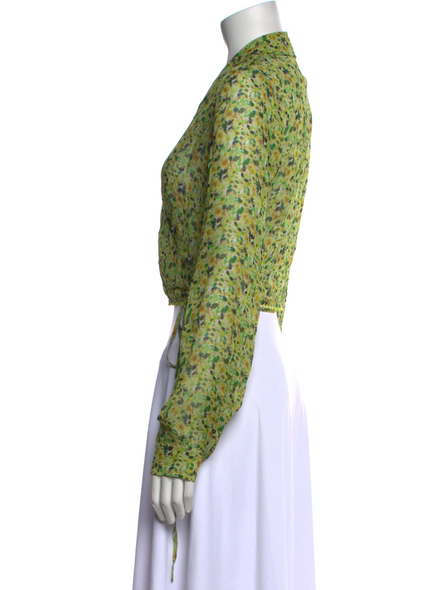 Favorite Daughter Floral Print Long Sleeve Crop Top