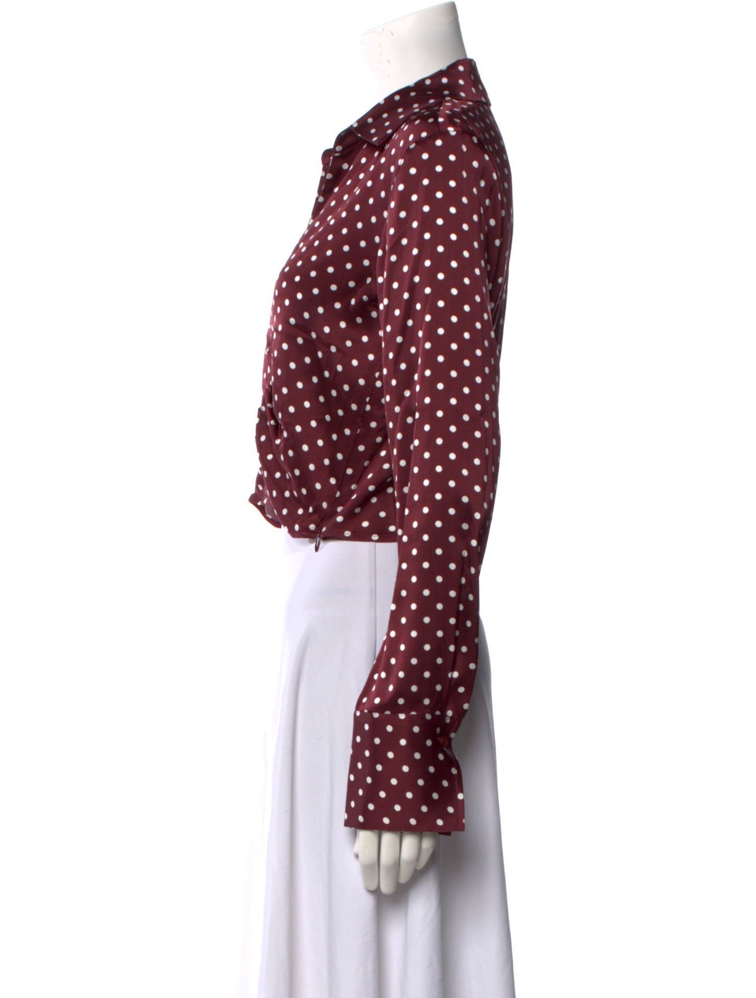 Favorite Daughter Polka Dot Print Long Sleeve Crop Top