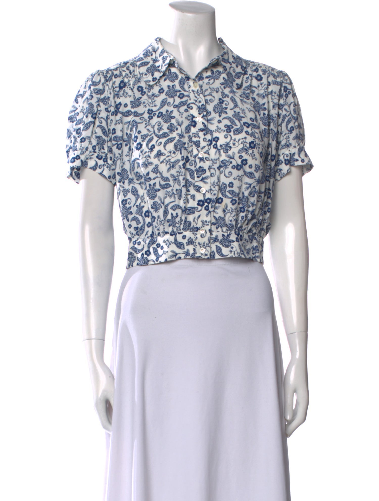 Favorite Daughter Printed Short Sleeve Crop Top