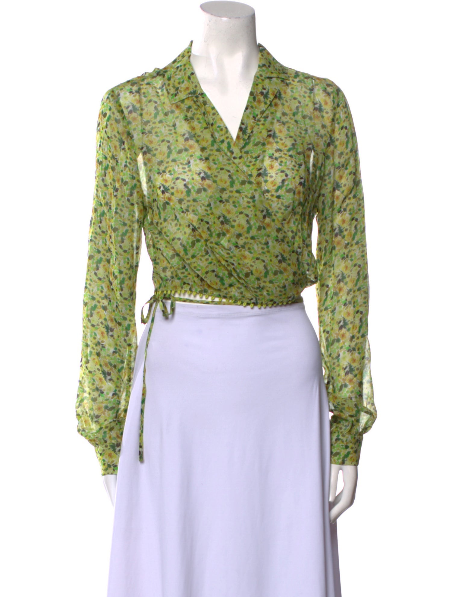 Favorite Daughter Printed Long Sleeve Crop Top