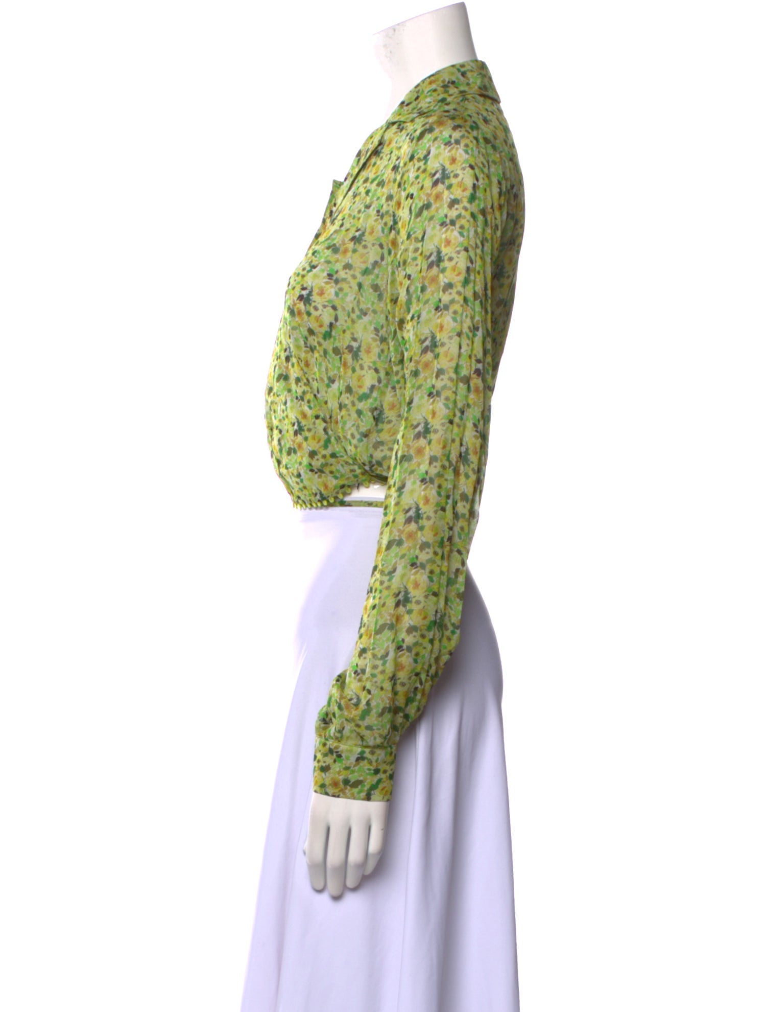 Favorite Daughter Printed Long Sleeve Crop Top