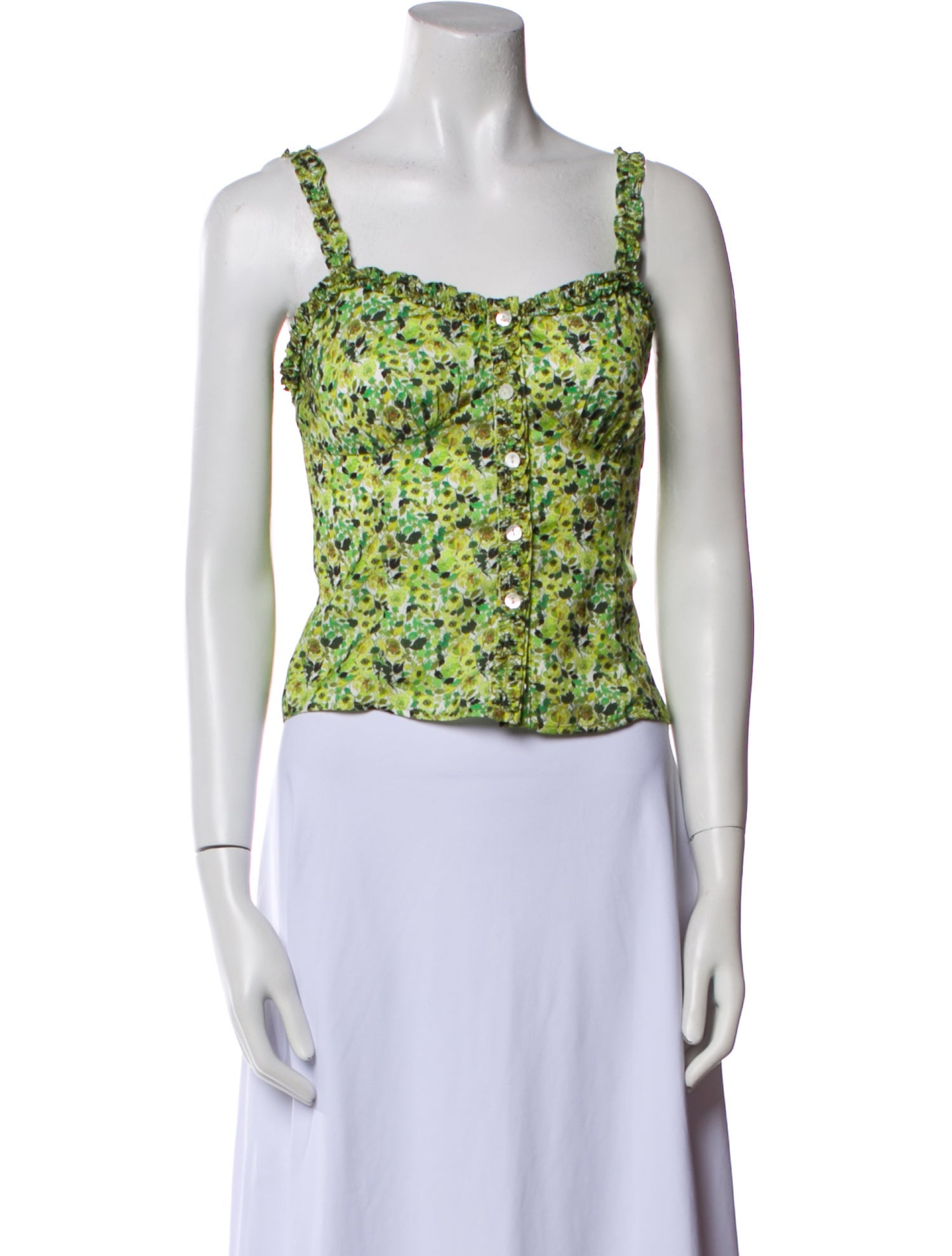 Favorite Daughter Floral Print Square Neckline Crop Top w/ Tags