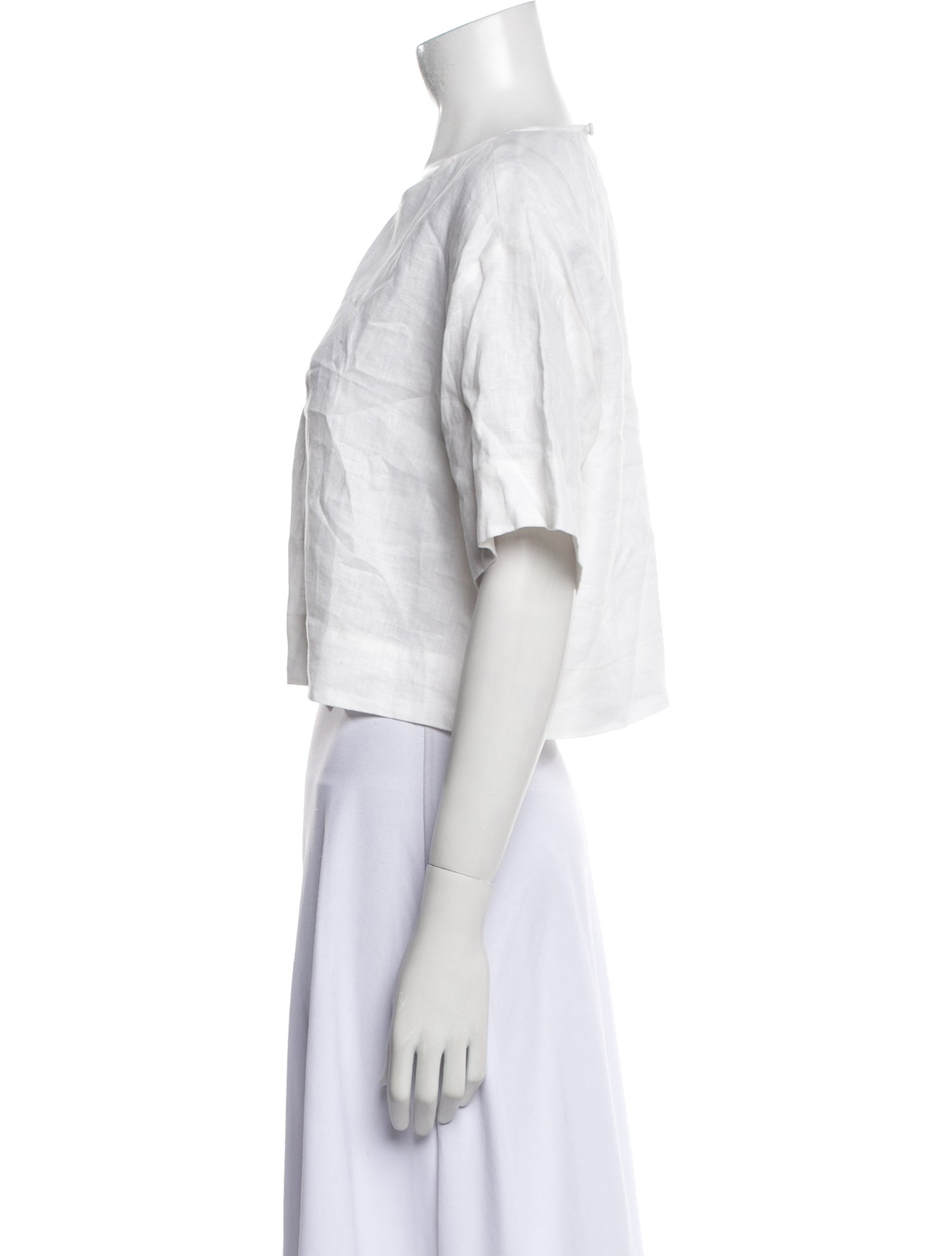 Favorite Daughter Linen Crew Neck Crop Top