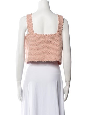 Favorite Daughter Patterned Square Neckline Crop Top