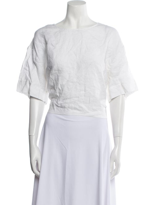 Favorite Daughter Linen Bateau Neckline Crop Top