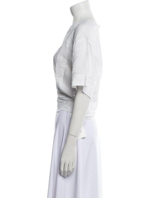 Favorite Daughter Linen Bateau Neckline Crop Top