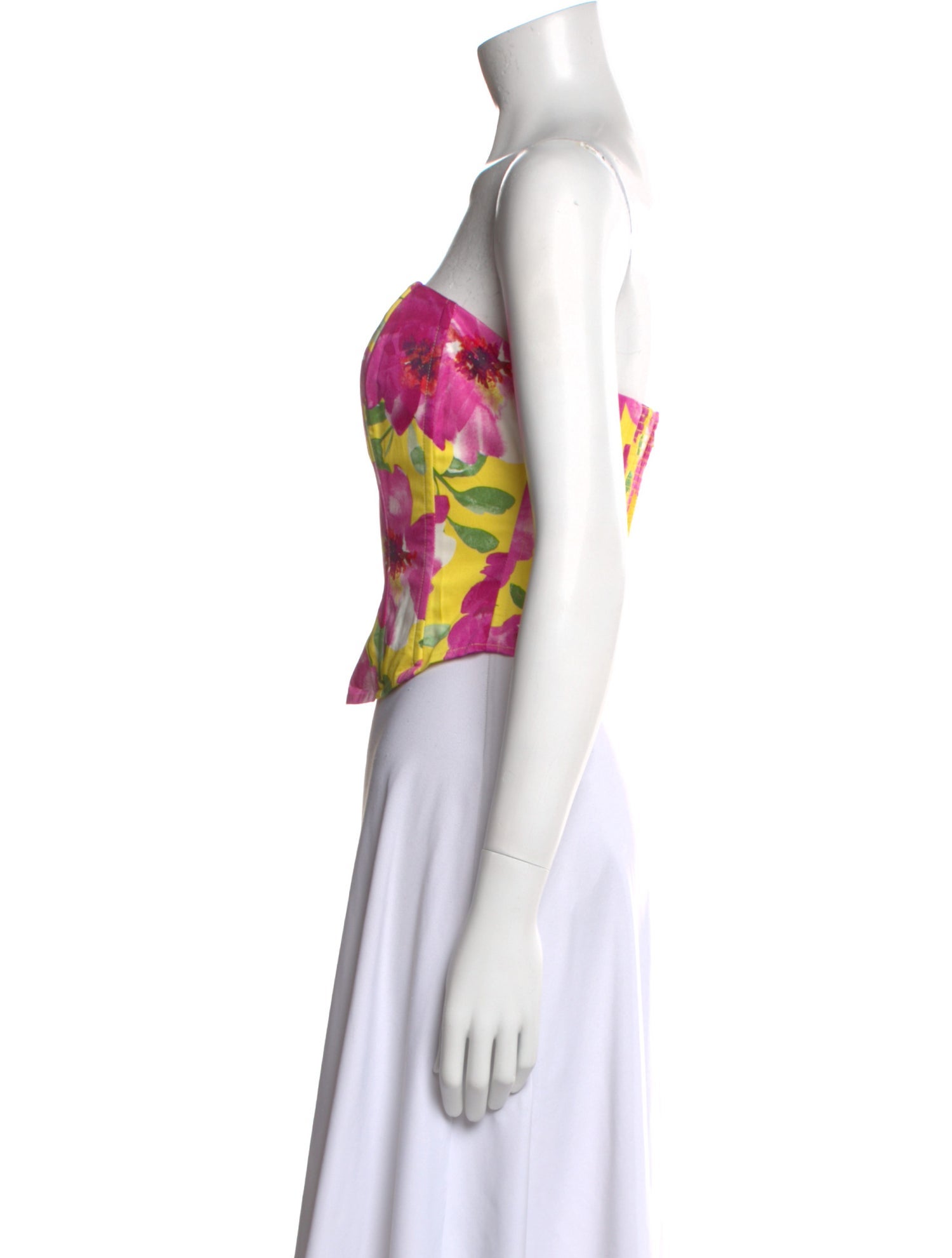 Favorite Daughter Floral Print Strapless Crop Top