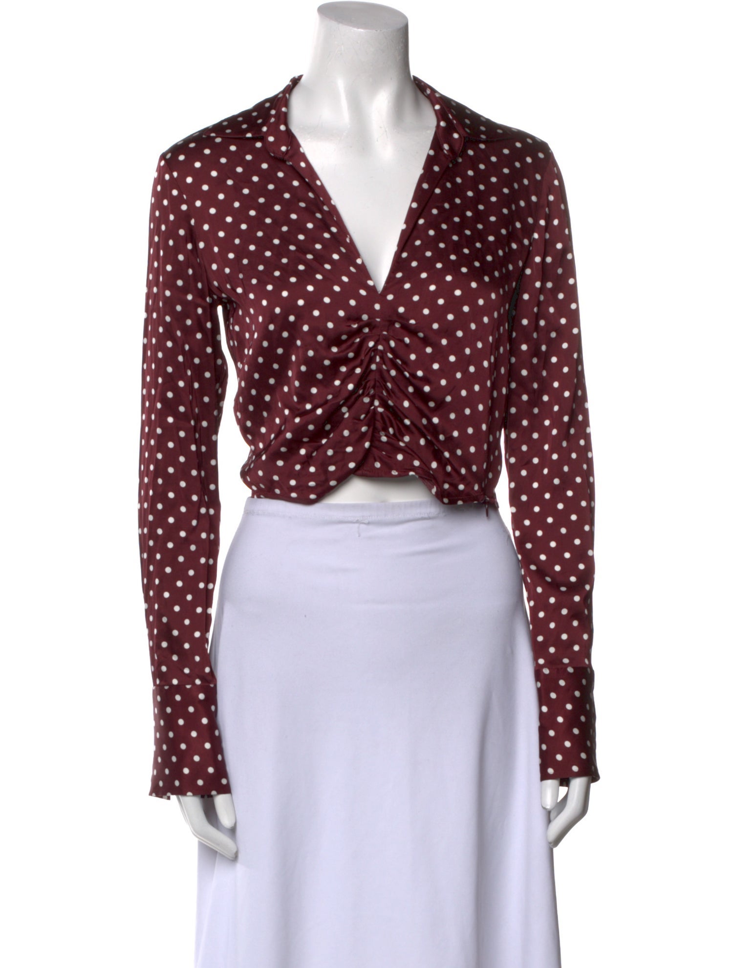 Favorite Daughter Polka Dot Print V-Neck Crop Top