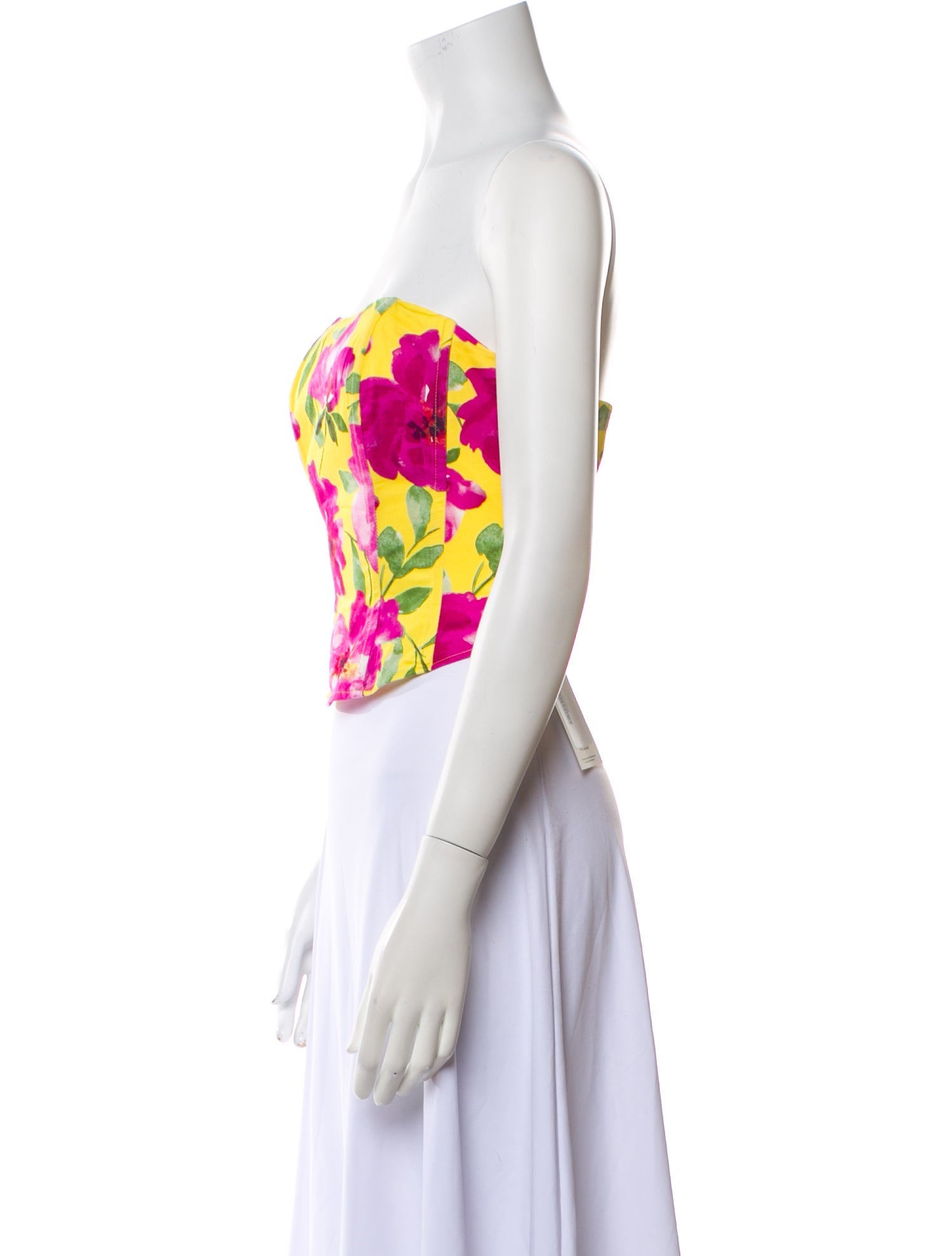 Favorite Daughter Floral Print Strapless Crop Top