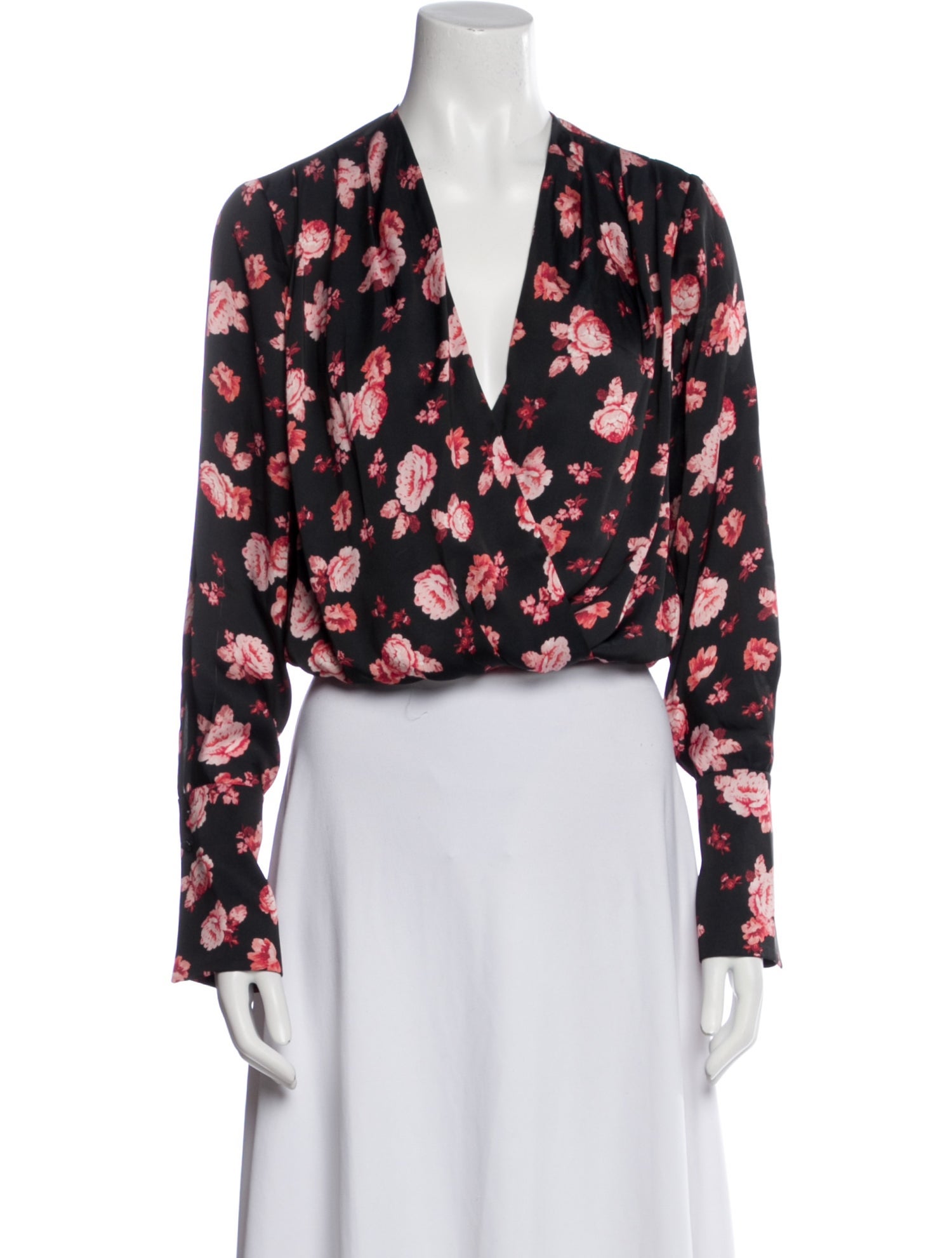 Favorite Daughter Floral Print V-Neck Crop Top