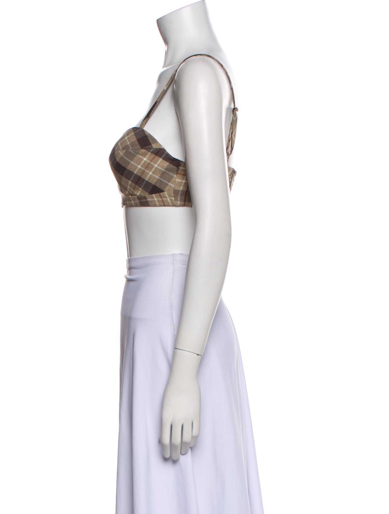 Favorite Daughter Plaid Print Square Neckline Crop Top w/ Tags