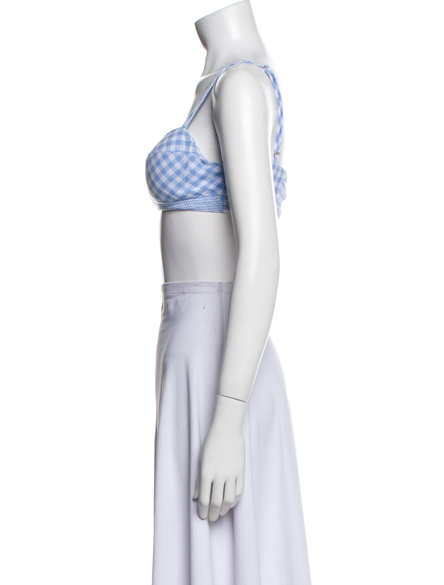 Favorite Daughter Plaid Print Square Neckline Crop Top