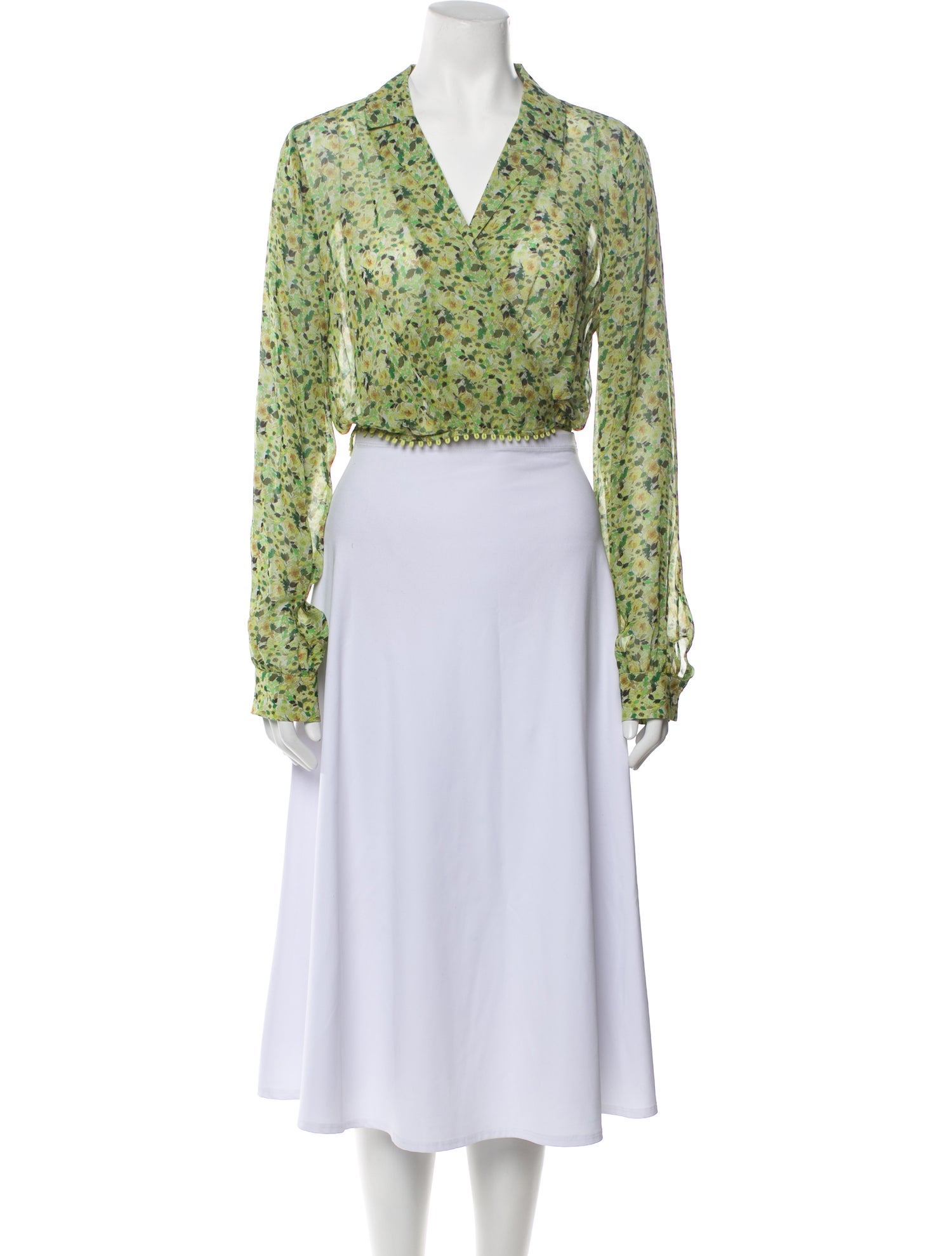 Favorite Daughter Floral Print V-Neck Crop Top