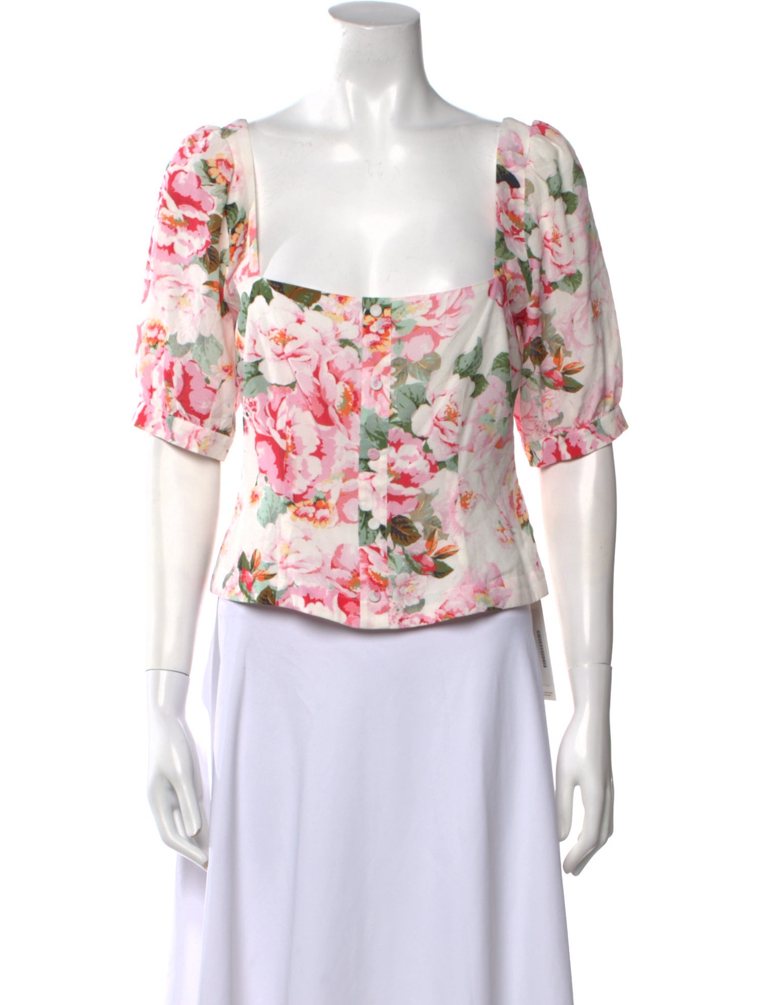 Favorite Daughter Floral Print Square Neckline Crop Top