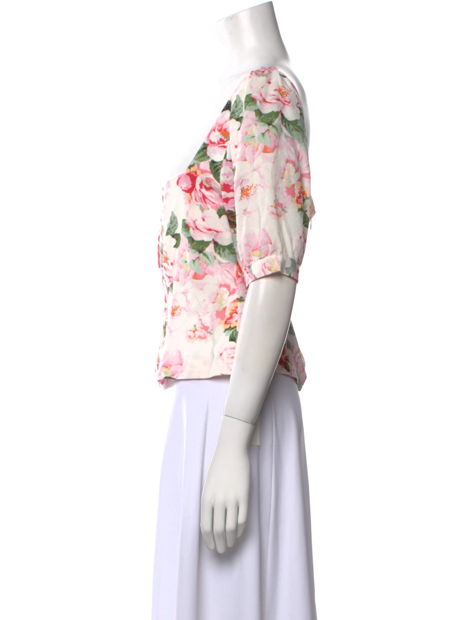 Favorite Daughter Floral Print Square Neckline Crop Top