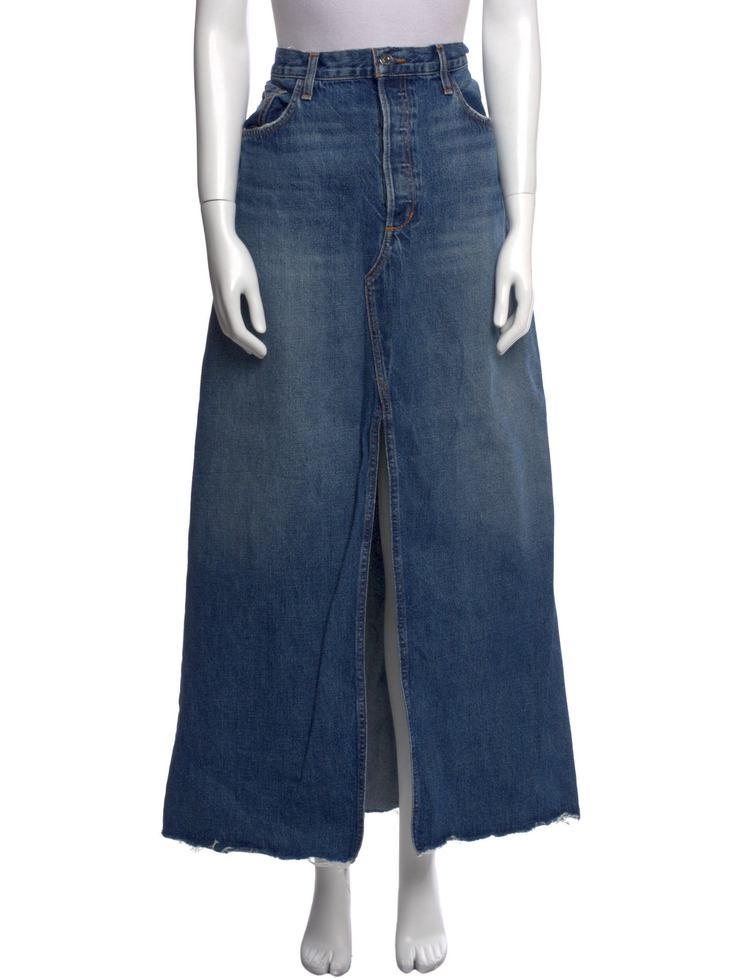 Favorite Daughter Raw-Edge Trim Long Skirt